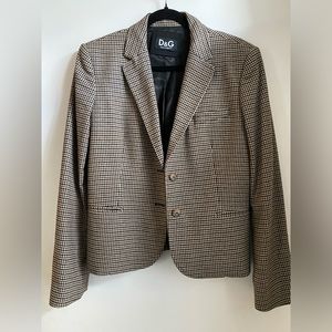 Dolce & Gabbana houndstooth print oversized blazer